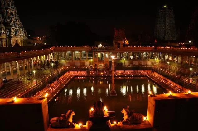Evening Temple Illumination